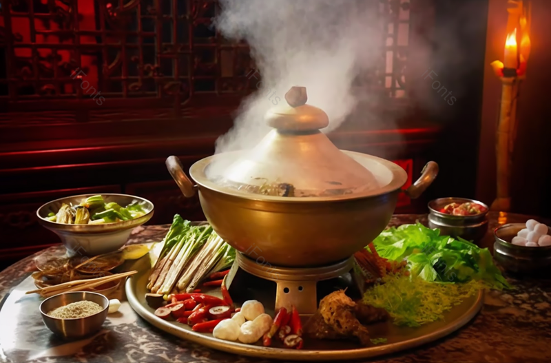 聚餐围炉火锅加配菜,高清,摄影图,摄影图片,图片大全,摄影图免费下载